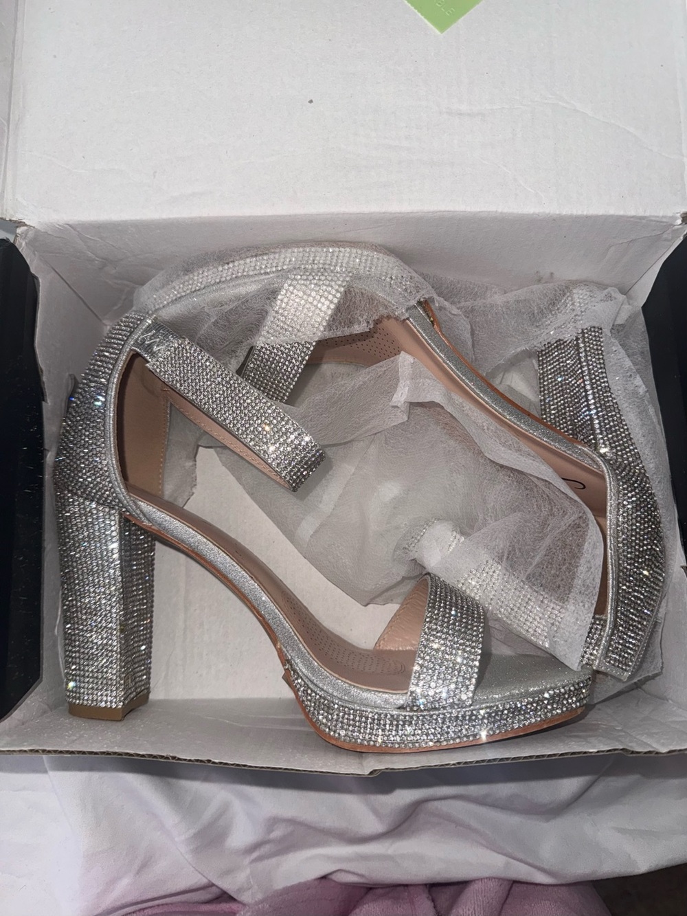 Windsor Silver Rhinestone Heels